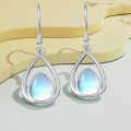 TOUPOP Sterling Silver Moonstone Teardrop Dangle Leverback Earrings-0-2