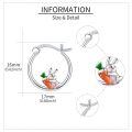 wholesale S925 Sterling Silver Bunny Carrot Hoop Earrings Gift for Women-0-2