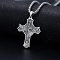 wholesale 925 Sterling Silver Angel Winged Cross Pendant with Saint Michael and St Christopher Medals on 34+2 Extender Chain Necklace for Men Women Boys Girls -0-3