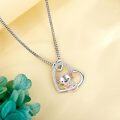 wholesale 925 Sterling Silver Heart Sloth Pendant Necklace with Cubic Zirconia Gifts for Women-0-2