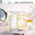 wholesale 925 Sterling Silver Gold Plated Opal Square Hoop Stud Earrings for Women and Teen Girls-0-3