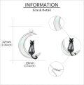 wholesale 925 Sterling Silver Moon & Black Cat Opal Pendant Necklace Gemstone Jewellery Gifts for Her-0-4