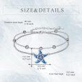 wholesale 925 Sterling Silver Blue Opal Starfish Flower Chain Bracelet for Women-0-3