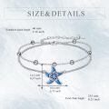 wholesale 925 Sterling Silver Blue Starfish Charm Bracelet With Adjustable Chain-0-3