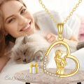 wholesale 14K Gold Owl Heart Crystal Pendant Necklace with Extender Chain-0-3