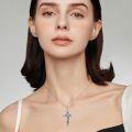wholesale 925 Sterling Silver Abalone Shell Inlay Cross Pendant Necklace for Women and Men-0-1