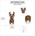 wholesale 925 Sterling Silver Brown Deer Drop Earrings with Red Crystal Eyes - Festive Winter  for Her-0-4