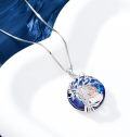wholesale 925 Sterling Silver Blue Crystal Tree of Life Pendant Yoga Meditation Sports Music s for Women-0-4