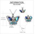 wholesale 925 Sterling Silver & Abalone Shell Butterfly Urn Necklace for Ashes, Cremation Jewelry, Memorial Gift for Women-0-3