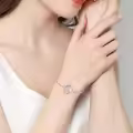 TOUPOP Sterling Silver Rose Heart Butterfly Initial G Letter Link Bracelet For Women-0-1