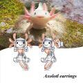 wholesale 925 Sterling Silver Axolotl Stud Earrings with Rose Gold Accents - Adorable Gift for Her-0-4