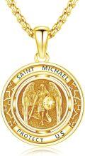 wholesale 925 Sterling Silver Saint Michael Guardian Angel Protect Us Charm Pendant Necklace for Men & Women-0-0