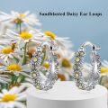 wholesale 925 Sterling Silver Daisy Floral Hoops - Elegant Ear Cuffs for Women's Gifts-0-2