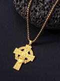 wholesale Sterling Silver Cross Pendant Necklace for Men Women Protection Amulet Religious Gift with 22 +2 Rolo Chain (with Gift)-0-21