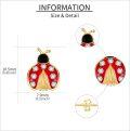 wholesale 14K Gold Ladybug Stud Earrings with Cubic Zirconia and Enamel - Christmas Gift Ideas for Women-0-3