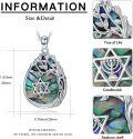 wholesale 925 Sterling Silver Abalone Shell Menorah Star of David Tree Of Life Pendant Necklace for Women Gifts-0-3