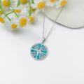wholesale 925 Sterling Silver Turquoise Celtic Knot Cross Pendant Necklace for Women Gifts-0-3