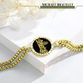 wholesale Gold 925 Sterling Silver Saint Michael onyx bracelet 8 length-0-6