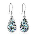 wholesale 925 Sterling Silver Drop Earrings White Gold Plated Abalone Shell Teardrop For Women-0-0