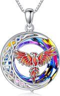 wholesale TOUPOP Phoenix Necklace For Women 925 Sterling Silver Celtic Phoenix Pendant Necklaces Crystal Rising Jewelry Birthday Christmas Gifts For Mom Her -0-0