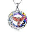 TOUPOP Sterling Silver Crystal Phoenix Pendant Necklace Celtic Jewelry Gift-0-0
