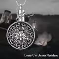 TOUPOP 14K Gold Lotus Stone Urn Necklace for Ashes Memorial Jewelry with Funnel-0-2