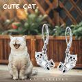 wholesale 925 Sterling Silver Cat Dreamcatcher Dangle Leverback Earrings for Women-0-4