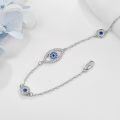 wholesale 925 Sterling Silver Evil Eye Bracelet for Women Summer Jewelry Holiday Gifts-0-3