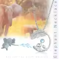 wholesale 925 Sterling Silver Elephant & Baby Pendant with Blue Moonstone Birthstone Necklaces Wholesale for Women's Gifts-0-4