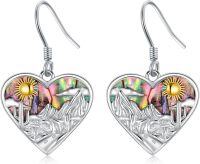 wholesale 925 Sterling Silver Heart-Shaped Cactus & Sun Drop Earrings - Hypoallergenic Gift for Her-Cactus