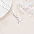 wholesale 925 Sterling Silver Opal Violin Bow Pendant Necklace for Women-0-1