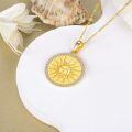 wholesale 925 Sterling Silver Gold Plated Sun Coin Necklace for Women with Birthstone Celestial Jewelry Gift-0-5