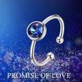 wholesale 925 Sterling Silver Open Ring With Blue Crystal-0-4