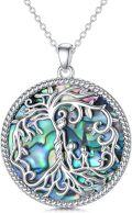 wholesale Sterling Silver Family Tree of Life Necklace for Mom Daughter Son Women Birthstone-0-0