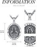 wholesale 925 Sterling Silver Santa Muerte Triple Moon Witch Knot Skull Cowboy Pendant Necklace-0-5