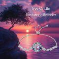 wholesale 925 Sterling Silver Tree of Life Bracelet for Women Birthstone Charm Gemstone Anniversary Birthday Christmas Gifts for Wife Mom-0-26