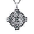 wholesale 925 Sterling Silver Celtic Knot Green Jade Cross Crucifix Pendant Necklace for Men & Women-0-0