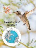 wholesale 925 Sterling Silver Hummingbird Turquoise Stone Flower Pendant Necklace for Women Girls-0-5