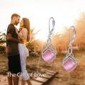 wholesale 925 Sterling Silver Drop Earrings Blue Moonstone Celtic Knot Platinum Plated For Women-0-34