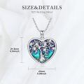 wholesale 925 Sterling Silver Heart-Shaped Tree of Life Pendant Necklace with Blue and Green Enamel & Cubic Zirconia Stones - Mother Daughter Family Tree s for Women-0-4