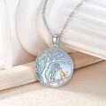 wholesale 925 Sterling Silver Moonstone Tree of Life Cat Pendant Necklace for Women Mom Wife Cat Lovers Gift-0-3