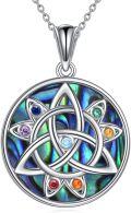 wholesale 925 Sterling Silver Abalone Shell Chakra Lotus Yoga Pendant Necklace-0-0