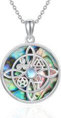 wholesale Sterling Silver Celtic Cross Witches Knot Pendant Necklace Amulet Gift-0-39
