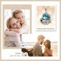 wholesale 925 Silver Axolotl Heart Pendant Necklace Rose Gold Plated Zircon Abalone Love You Forever-0-4