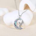 wholesale 925 Sterling Silver Moon & Phoenix Necklace - Blue Stone Pendant s for Women-0-4