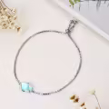 TOUPOP 925 Sterling Silver Gemstone Link Bracelet Adjustable Fine Jewelry-0-4
