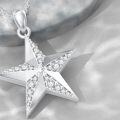 wholesale 925 Sterling Silver Cubic Zirconia Star Pendant Necklace Gift for Mother Wife Girlfriend Daughter Sister Friends-0-1