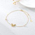 wholesale 14K Gold Butterfly Charm Pearl Anklet for Women and Girls - Elegant Jewelry Accessory-0-2
