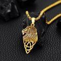 wholesale Gold 925 Sterling Silver Lion Head Celtic Knot Pendant Necklace for Men-0-3