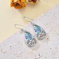 wholesale 925 Sterling Silver Abalone Shell Filigree Drop Dangle Earrings for Women Girls-0-2